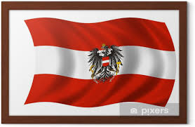 Leopolds weißer waffenrock soll in den kämpfen bei der belagerung von akkon im jahr 1191 rot von blut gewesen sein. Gerahmtes Poster Osterreich Fahne Adler Osterreich Flagge Adler Pixers Wir Leben Um Zu Verandern