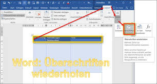 Ein problem kommt bei diesen großen listen immer wieder hoch: Word Tabelle Uberschriften Auf Jeder Seite Wiederholen Codedocu De Office 365