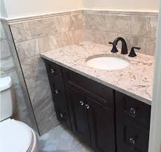 They looked at the local hardware store for a vanity that was premade and didn't find anything that would fit the space nicely. Bathroom Vanities Cabinet Installation Philadelphia Pa