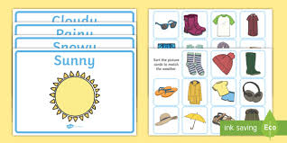 Summer preschool activities (living life and learning ). Weather Clothes Sorting Activity Primary Resources