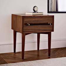 Benson Nightstand Dark Walnut Mid Century Style Furniture Walnut Bedside Table Mid Century Modern Nightstand