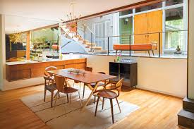 Expert craftsmanship and elegant lines are the hallmarks of this distinguished dining bench. Inside A 1959 Vintage Mid Century Modern Utopia Home