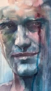 A striking watercolor portrait that captures emotion through fluidity and  abstraction. The bold brushstrokes and bleeding hues create a haunting  interplay between vulnerability and strength, as if the soul is seeping  through