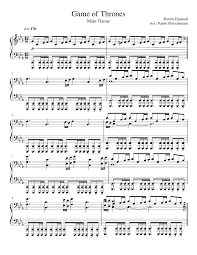 This version arranged for piano with garageband by faulty faculty 2012. Game Of Thrones Main Theme Sheet Music For Piano Solo Musescore Com