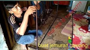 Stand hanger rak gawang gawangan jemuran serbaguna gantungan pakaian deskripsi : Cara Pembuatan Jemuran Besi Galvanis Sistem Tanam Mur Baut Youtube