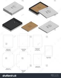 Hard Board Paper Rigid Box 3d Mockup With Dieline Paper Stock Vector Vector
