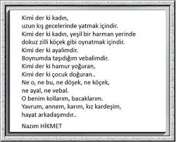 Kadin Nazim Hikmet Ran Guzel Soz Ilham Verici Sozler Alinti Sozler