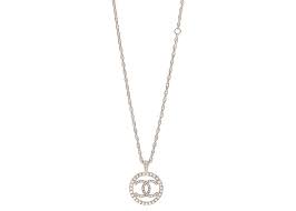 Chanel Pearl Cc Round Pendant Necklace Gold In Gold Metal With Gold Tone