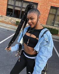 Weave hairstyles do not have to be a single color but can combine lowlights and highlights like this fantastic combination colorful short weave. African Braids Straight Up Hairstyles 2020 With Beads Novocom Top