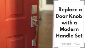 And the adjustable through bolt at the bottom of the handle set allows for easy installation and provides you peace of mind knowing that it will adjust to fit the bottom hole in. How To Replace A Door Knob For A Handle Set Youtube