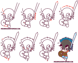 How To Draw Percy Jackson Cute Cartoon Chibi Kawaii Style In Easy Step By Step Drawing Tutorial For Kids How To Draw Step By Step Drawing Tutorials