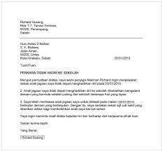 Surat rasmi tidak hadir ke sekolah kerana sakit mata. Contoh Surat Rasmi Memohon Cuti Sekolah