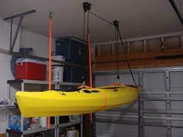 How to install overhead garage storage. Kayak On Ceiling Kayak Storage Kayak Storage Rack Ceiling Storage
