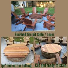 Ipe Firepit Cover Table Fire Pit Table Cover Outdoor Furniture Sets Fire Pit Table
