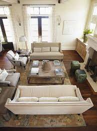 I know a sofa and 2 chairs would be ideal for this space but i really want more seating. Living Rooms Glossy Black French Doors Transom Windows Stone Fireplace Herringbo Living Room Furniture Arrangement Living Room Arrangements Livingroom Layout