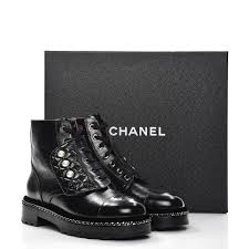 Check spelling or type a new query. Chanel Crackled Calfskin Velvet Pearl Combat Short Boots 37 5 Black 224604 Fashionphile