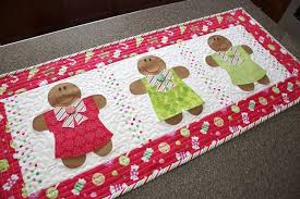 Gingerbread Table Runner Christmas Quilts Christmas Crafts Decorations Christmas Sewing
