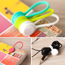 3x Headphone Earphone Silicone Cable Cord Wrap Winder Organizer Holder De Cable Organizer Earphone Winder Cord Organization
