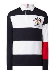 Show your support on and off the pitch with our extensive range of rugby shirts. Tommy Hilfiger Rugby Shirt Aus Baumwolle In Blau Turkis Online Kaufen 1011843 P C Online Shop