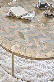 Table Basse En Pierre Motif A Chevrons Preciosa Maisons Du Monde
