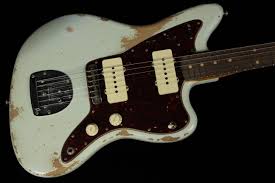 Fender american acoustasonic jazzmaster arctic white ebony fingerboard. Fender Custom 1962 Jazzmaster Heavy Relic Aged Sonic Blue Sn R99874 Gino Guitars