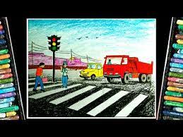 Road Safety Drawing Easy Save Drive Save Life Painting Youtube Easy Drawings Painting Road Safety