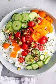 Savory Cottage Cheese Bowl High Protein Breakfast Skinnytaste Recipe In 2021 Cottage Cheese Breakfast Bowl Skinny Taste Recipes Recipes