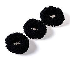Velvet zipped pocket zip storage hair scrunchies hair elastic bobble. Small Fuzzy Hair Scrunchies Black 3 Pack Claire S