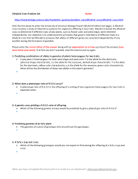 Maybe you would like to learn more about one of these? Genetics Problem Set 2 Monohybrid And Dihybrid Crosses Answer Key Monohybrid Crosses Practice Answe Key