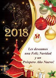 Wish You Happy New Year In Spanish Happy New Year 2018 Greeting Card With Message In Spanish Stock Photo Picture And Royalty Free Image Image 92551291