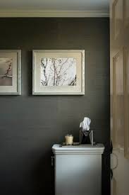 Grass Cloth Wallpaper Dark Gray For Entry Silver Toned Frames Too Grasscloth Wallpaper Bathroom Wallpaper Grey Grasscloth Wallpaper