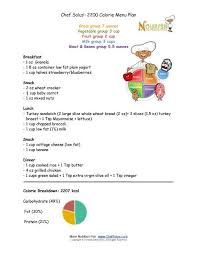 Chef Solus 2200 Calorie Menu Plan For Kids 9 Years And