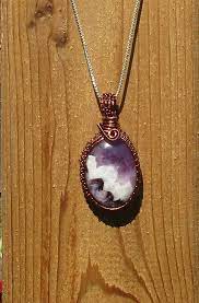 Banded Amethyst Wire Wrapped Pendant In Antique Copper Wire Etsy Pendant Amethyst Wire Wrapped Pendant