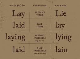 Current And Past Tense For Lay And Lie Writing Words Writing Tips Reading Writing