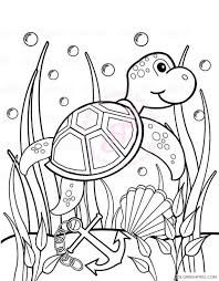 A captivating creature of the seas, surrounded by sea stars underwater doodle expedition : Under The Sea Coloring Pages Sea Turtle Anchor Seaweeds Coloring4free Coloring4free Com