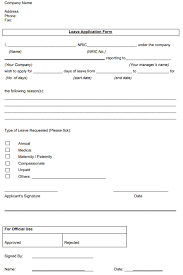 A leave application form is a an essential document that should be properly filled by the individual who want to get a leave from workplace, institute or organization. Leave Management Leave Application Form Templates