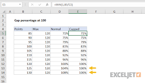 Click on the cell where you want the standard error to appear and click on the formula bar next to the fx symbol just below your toolbar. Excel Formula Cap Percentage At 100 Exceljet