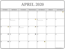 April 2020 Moon Calendar In 2020 Moon Calendar Calendar Printables Moon Phase Calendar