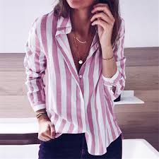 Office Blouse Loose Button Casual Blouses Ladies Clothes Power Day Sale Shirts Women Fashion Womens Striped Blouse Women Long Sleeve Tops