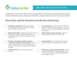 First Aid For Babies Shopping List Babycenter Australia Baby First Aid Kit First Aid Kit Baby Center