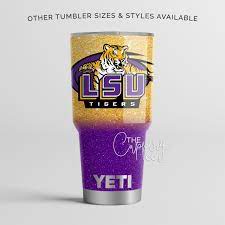Lsu Louisiana State University Tigers Stainless Steel Glitter Tumbler Glitter Tumbler Tumbler Lsu