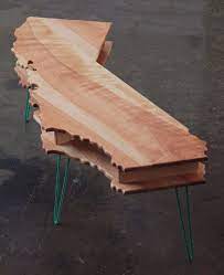 California coffee table base this table base is perfect for any home. California Coffee Table And Bench Double Decker W Hairpin Legs Birch Walnut Or Sun Tanned Poplar Wood Coffee Table Wood Furniture