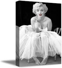 Marilyn monroe in bed print. Amazon Com White Dress Canvas Print Art Marilyn Monroe Fine Art Print Cute Monroe Framed Poster Modern Artwork 8 X 12 Posters Prints