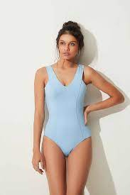 9 of the most flattering swimsuits for any body type. Algarve Bathing Suit Baby Blue Fauna