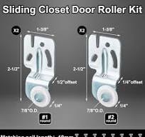 Blulu 4 Pcs Closet Sliding Door Roller Hardware Kit Wardrobe Wheels for Top  Hung Bypass 3/4" to 1-3/8 Inch Thick Kitchen Doors (Modern Style)