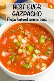Easy Tomato Gazpacho Soup Family Food On The Table Recipe Gazpacho Soup Summer Soup Recipes Cold Soup Recipes