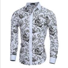 Black And White Floral Dress Shirt Mens Men S Black And White Floral Formal Pure Cotton Button Down Shirt In 2020 Floral Print Dress Shirt Printed Dress Shirts Men Shirt Style