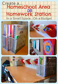 Homework Station Or Homeschool Area In Small Spaces Homework Station Diy Homeschool Room Organization Homeschool Organization