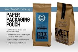 Coffee Pouch Tea Pack Paper Bag Paper Bag Design Bag Mockup Paper Bag