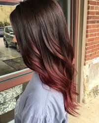 Brown To Red Ombre Red Balayage Hair Red Ombre Hair Mahogany Hair